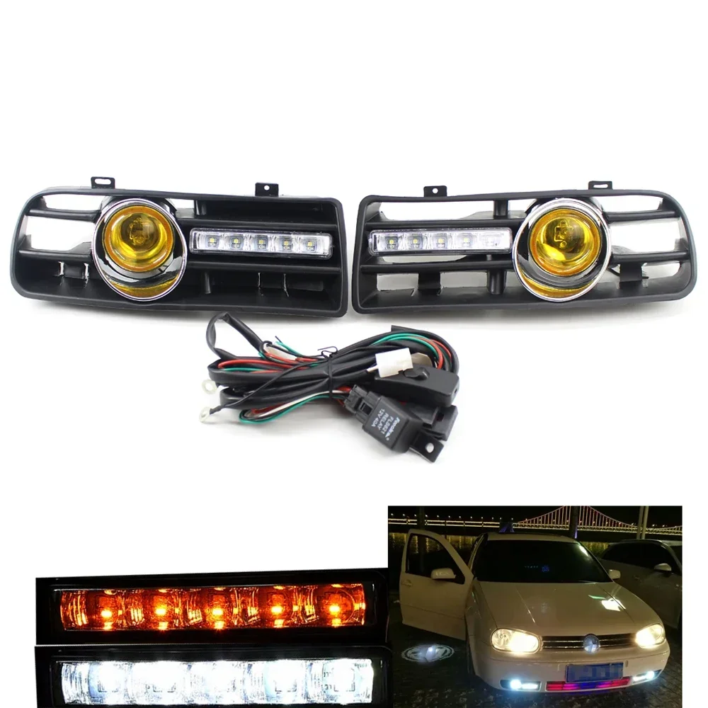 Car Accessories For Road Trip - 1 ペア車のフロントバンパーヘッドライトスポーツグリル腎臓ランニングライト Vw ゴルフ MK4 1997-2006