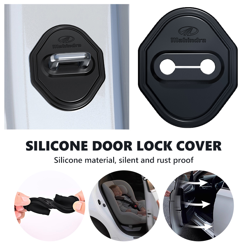 Car Accessories Xuv 300 - 4 個車のシリコーンドアロックプロテクターカバーパッドアクセサリーマヒンドラ kuv100 xuv700 xuv300 tuv300