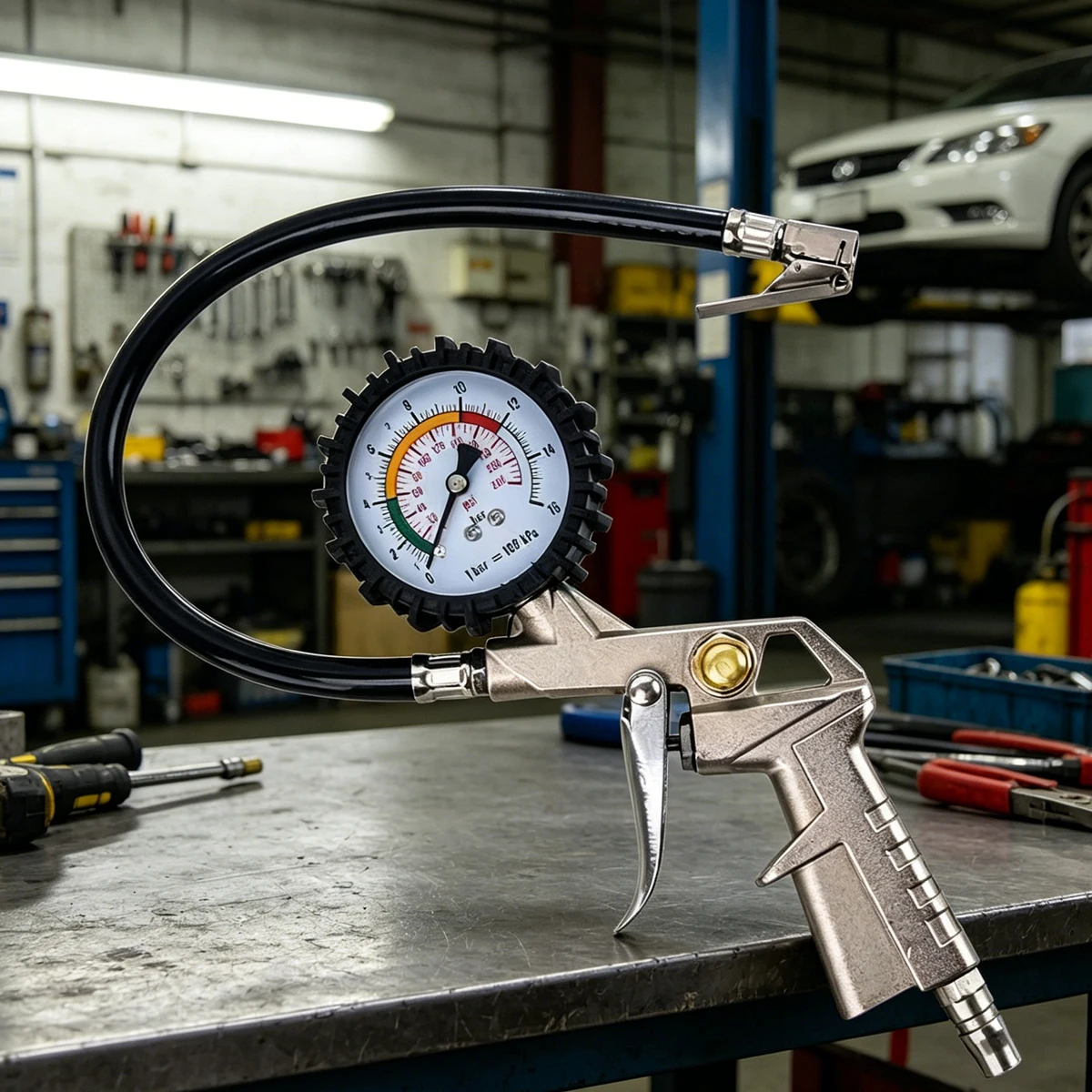 Car Accessories Job - タイヤポンプガンツール車のタイヤ圧力計テスター自動車エアアクセサリーメータータイヤ機械工具ワークショップジョブ