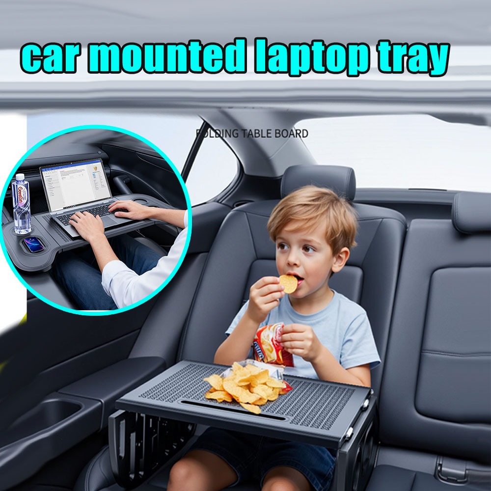 Car Accessories For Road Trip - 車載用折りたたみ式ラップトップトレイ、ステアリングホイールデスク、運転手、旅行者、トラック、毎日の通勤、ロードトリップ、キャンプ、SUV、RV用の自動車アクセサリー