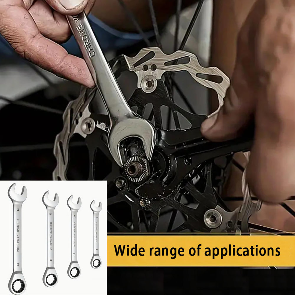 Car Accessories Job - 4個/セット 多機能ラチェットコンビネーションレンチセット 車用レンチ修理ツールセット 作業用手工具 自動車整備工具 アクセサリー