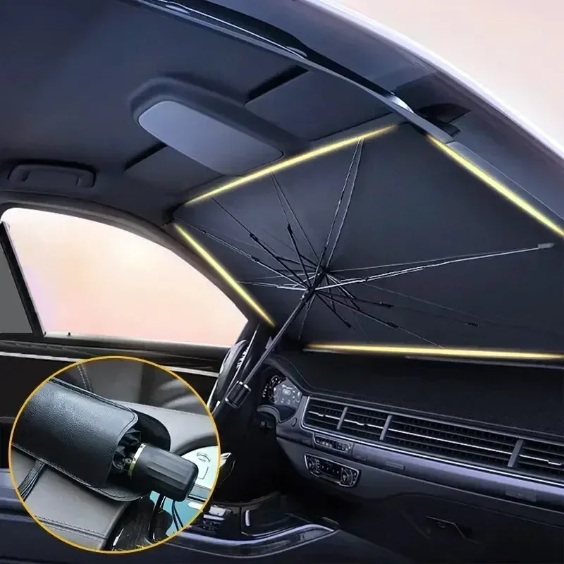 ユニバーサル折りたたみ式車用ウィンドシールドサンシェード、S - Automatic Car Sunshade のレビューと価格