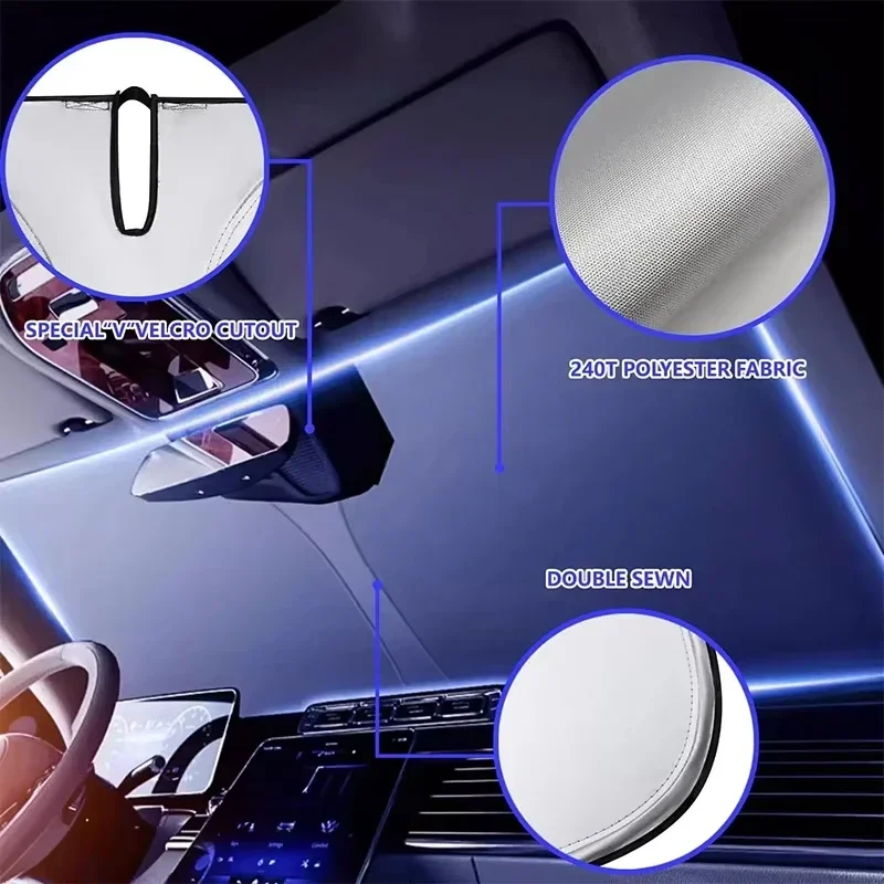 車のフロントガラスサンシェードカバー折りたたみ式フロントウィ - Automatic Car Sunshade のレビューと価格