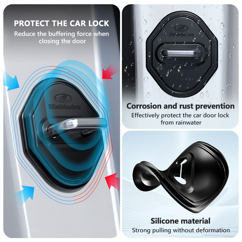 4 個車のシリコーンドアロックプロテクターカバーパッドアクセ - Car Accessories Xuv 300 のレビューと価格