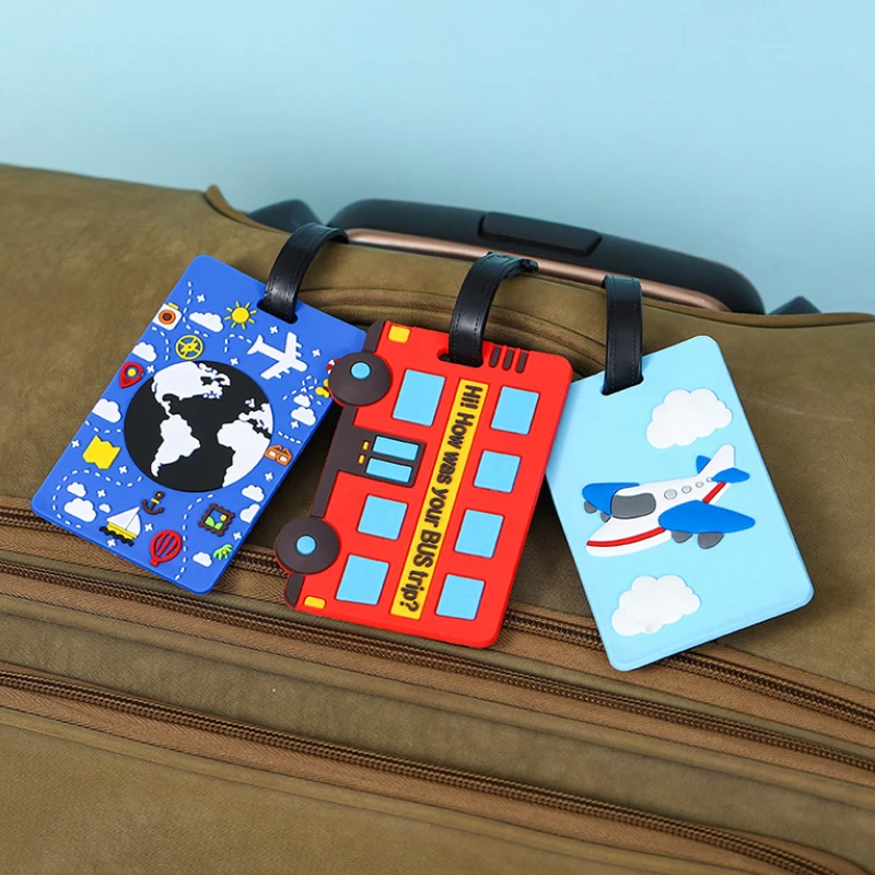 かわいい漫画の車 PVC シリコーン荷物タグ旅行荷物名札スー - Car Accessories For Road Trip のレビューと価格