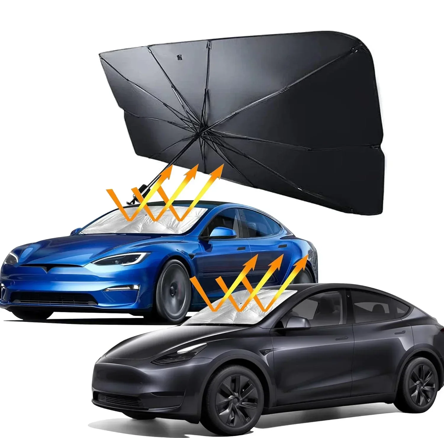 車のフロントガラス用サンシェード、折りたたみ式傘型日よけ、U - Automatic Car Sunshade のレビューと価格