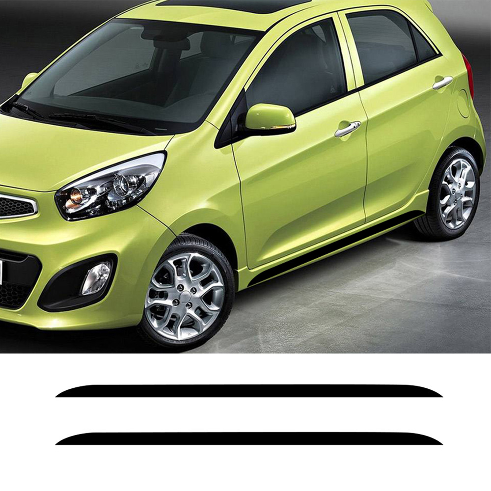 2 個車のサイドドアスカートストライプステッカーキアピカント - Car Accessories Quotes のレビューと価格