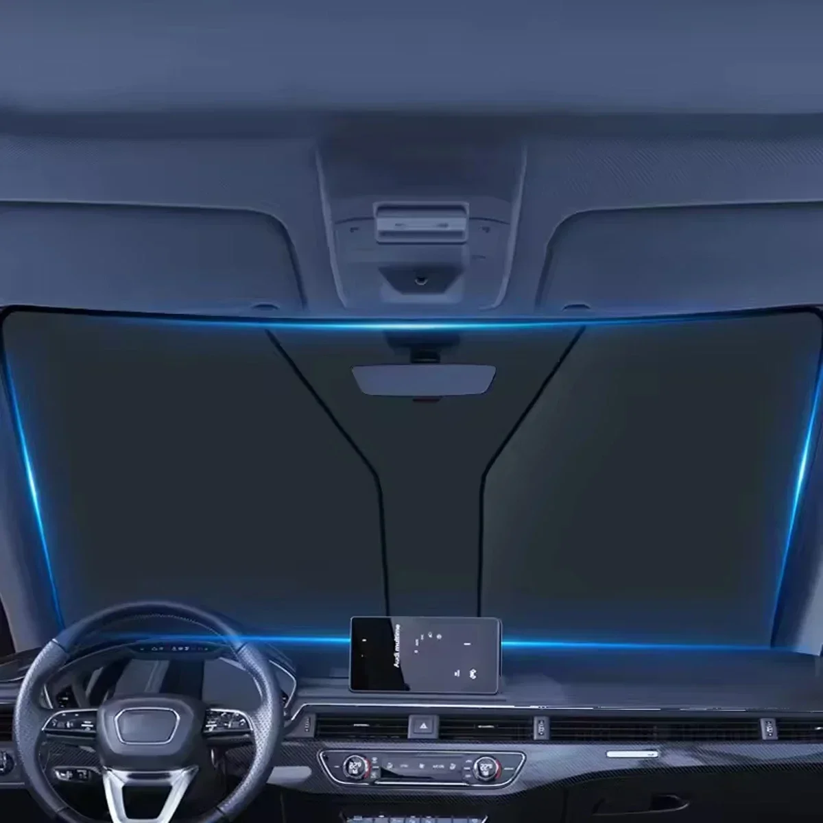 車のフロントガラス用サンシェードカバー、折りたたみ式サンバイ - Automatic Car Sunshade のレビューと価格