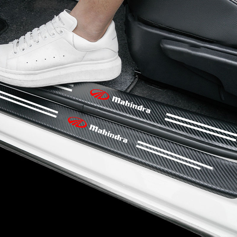 車のロゴドア炭素繊維敷居プロテクターステッカーマヒンドラ k - Car Accessories Xuv 300 のレビューと価格