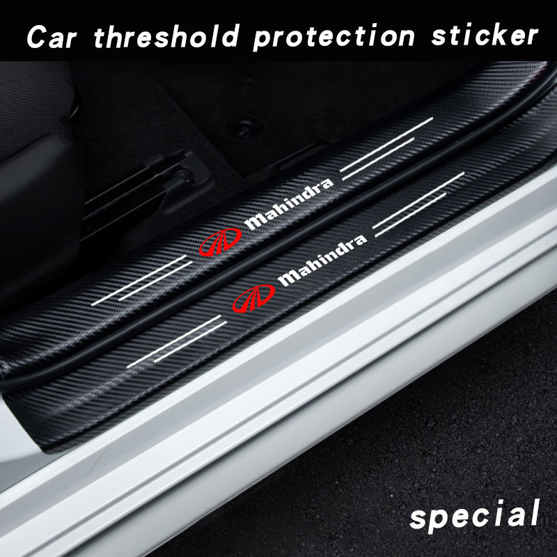 車のロゴドア炭素繊維敷居プロテクターステッカーマヒンドラ k - Car Accessories Xuv 300 のレビューと価格