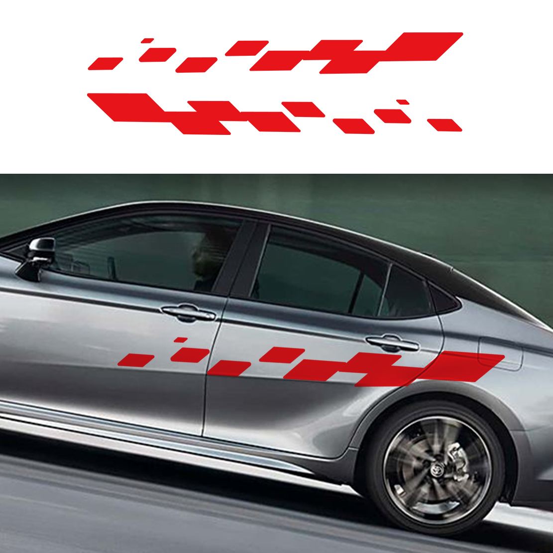 2 個車のドアデカールレーシングチェッカービニールステッカー - Car Accessories Quotes のレビューと価格
